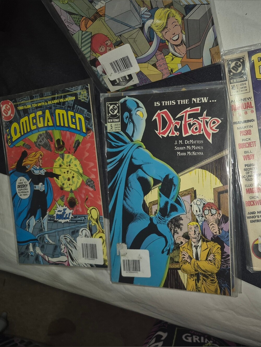 DC Comics Featuring doctor fate omega man, black Hawk, down. Justice league.